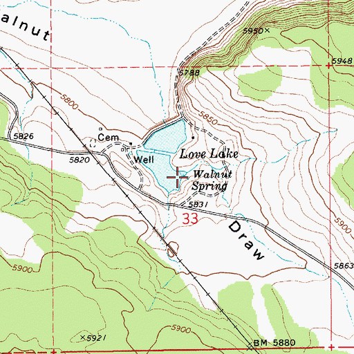 Topographic Map of Walnut Spring, AZ