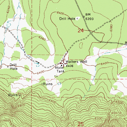 Topographic Map of Walters Well, AZ