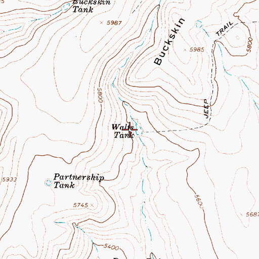 Topographic Map of Walts Tank, AZ