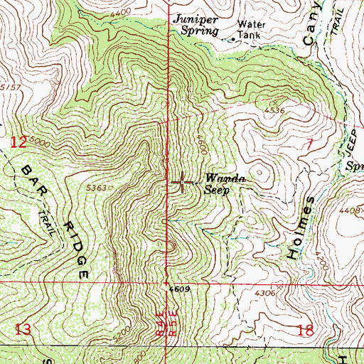 Topographic Map of Wanda Seep, AZ