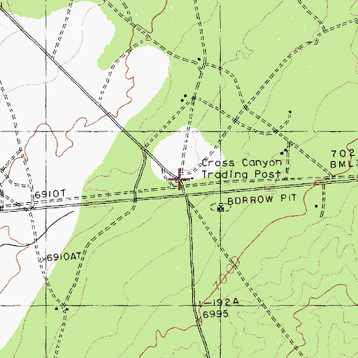 Topographic Map of Cross Canyon Trading Post, AZ