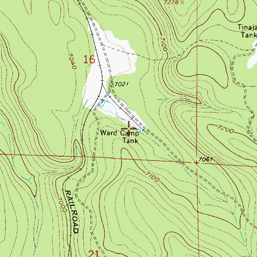 Topographic Map of Ward Camp Tank, AZ