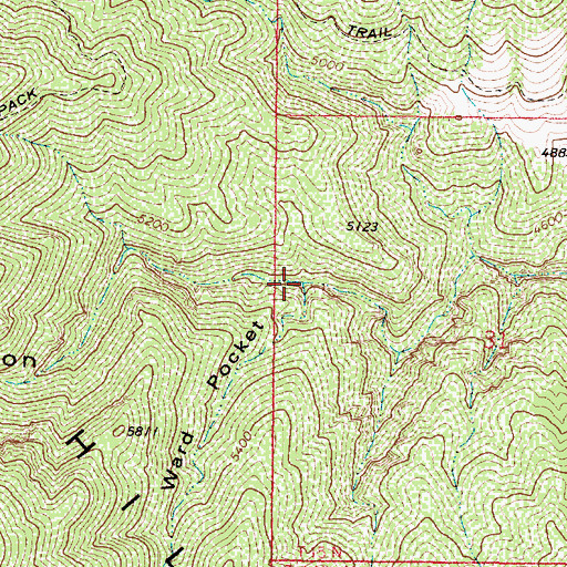 Topographic Map of Ward Pocket, AZ