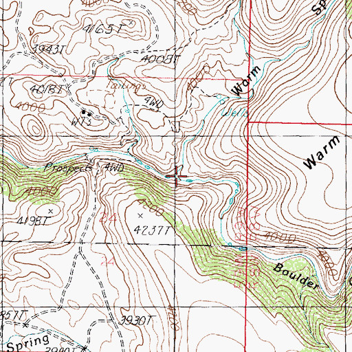 Topographic Map of Warm Spring Creek, AZ