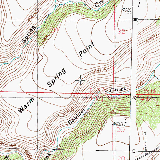 Topographic Map of Warm Spring Point, AZ