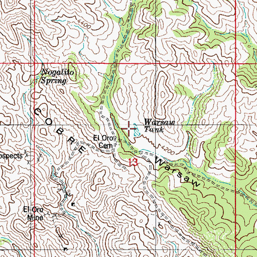 Topographic Map of Warsaw Tank, AZ