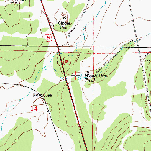 Topographic Map of Wash Out Tank, AZ