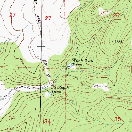 Topographic Map of Wash Tub Tank, AZ