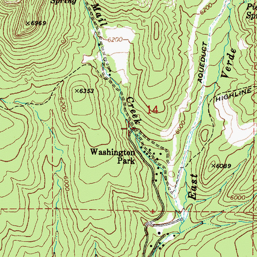 Topographic Map of Washington Park, AZ
