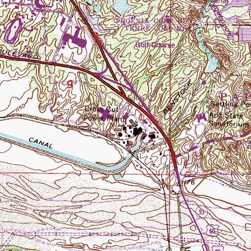 Topographic Map of Cross Cut Power Plant, AZ