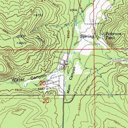 Topographic Map of Water Canyon, AZ