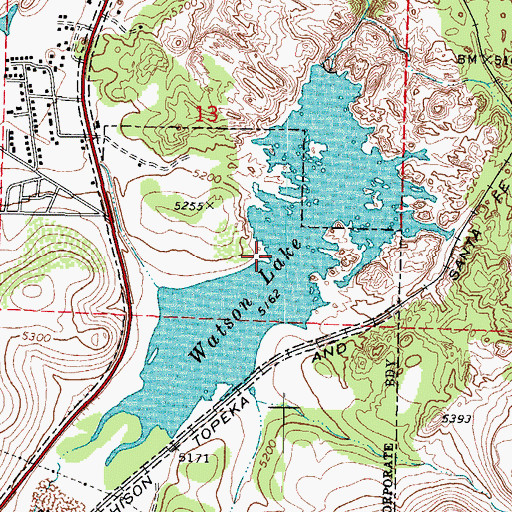 Topographic Map of Watson Lake, AZ