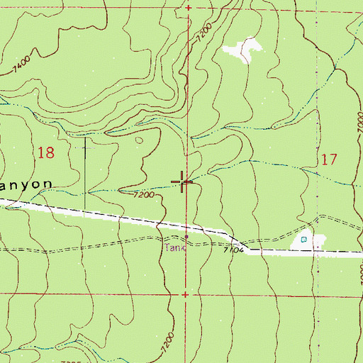 Topographic Map of Weatherford Canyon, AZ