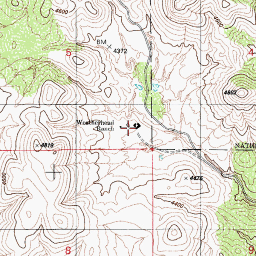 Topographic Map of Weatherhead Ranch, AZ