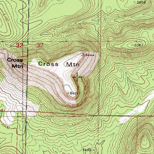 Topographic Map of Cross Mountain, AZ