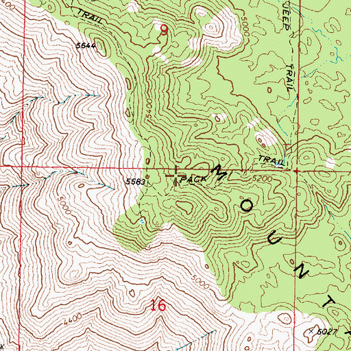 Topographic Map of Weaver Mountains, AZ