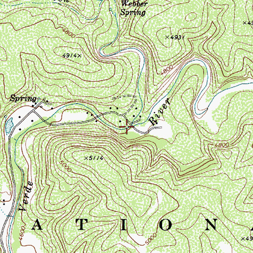 Topographic Map of Webber Creek, AZ
