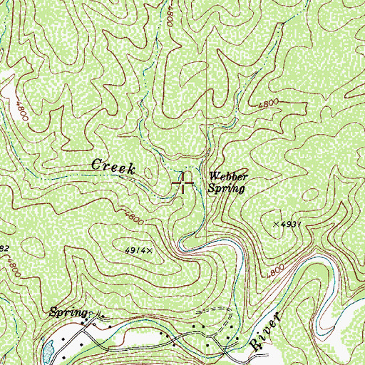 Topographic Map of Webber Spring, AZ