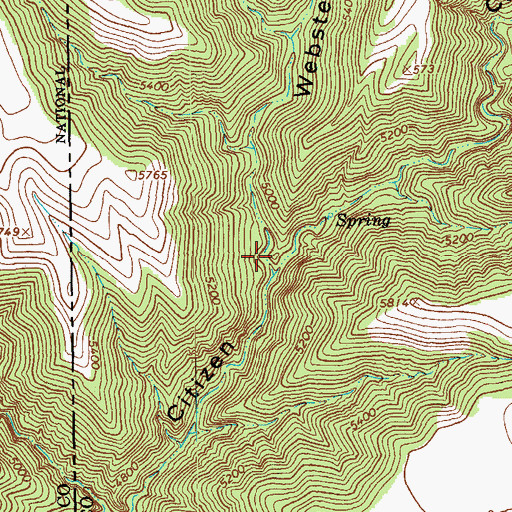 Topographic Map of Webster Canyon, AZ