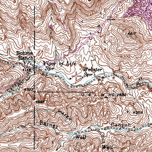 Topographic Map of Webster Spring, AZ