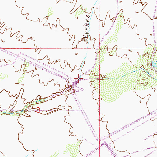 Topographic Map of Weekes Wash, AZ