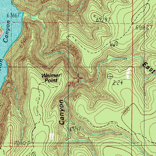 Topographic Map of Weimer Canyon, AZ