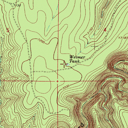 Topographic Map of Weimer Tank, AZ