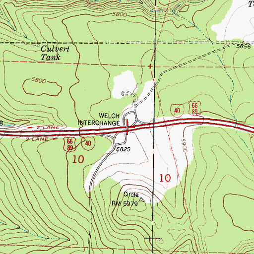 Topographic Map of Welch Interchange, AZ