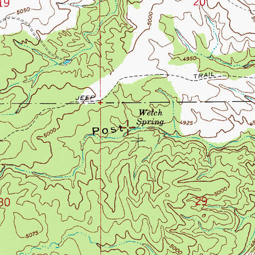 Topographic Map of Welch Spring, AZ