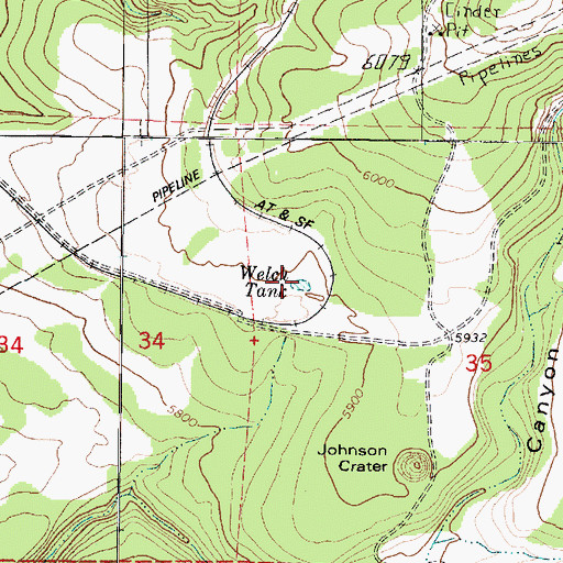 Topographic Map of Welch Tank, AZ