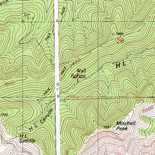 Topographic Map of Well Spring, AZ