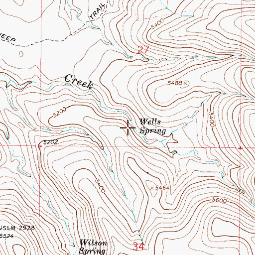 Topographic Map of Wells Spring, AZ