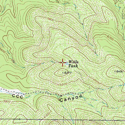 Topographic Map of Wells Tank, AZ