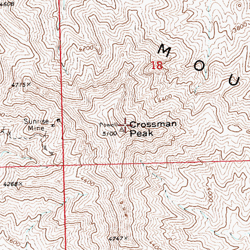 Topographic Map of Crossman Peak, AZ