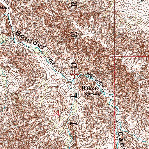 Topographic Map of West Boulder Trail, AZ