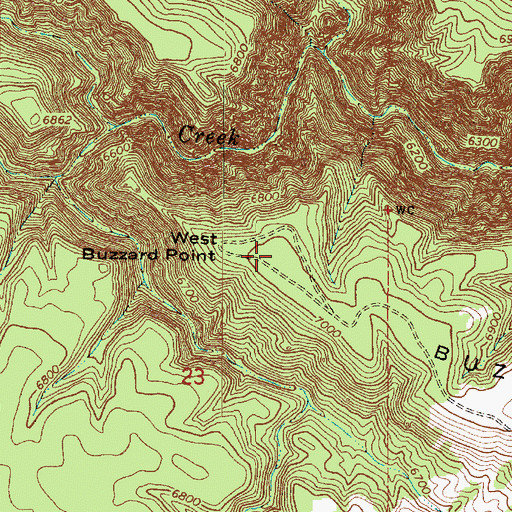 Topographic Map of West Buzzard Point, AZ