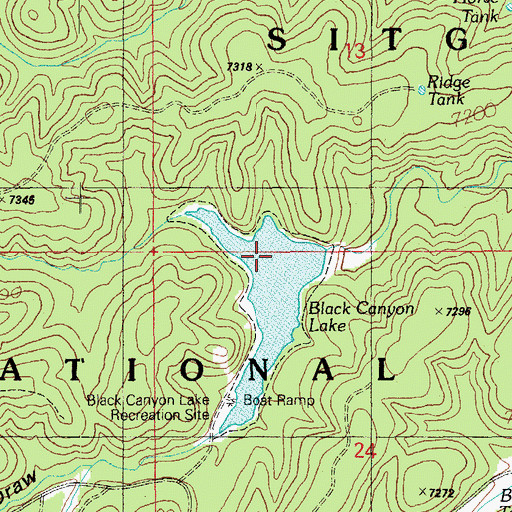 Topographic Map of West Fork Black Canyon, AZ