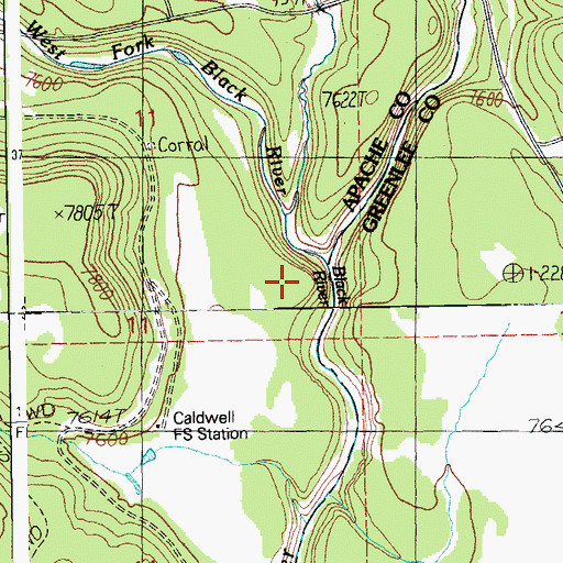 Topographic Map of West Fork Black River, AZ