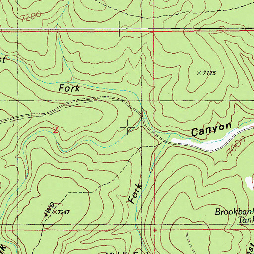 Topographic Map of West Fork Brookbank Canyon, AZ