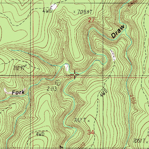 Topographic Map of West Fork Circle Bar Draw, AZ