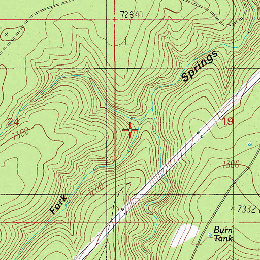 Topographic Map of West Fork Little Springs Canyon, AZ