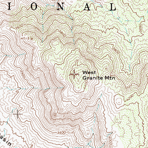 Topographic Map of West Granite Mountain, AZ