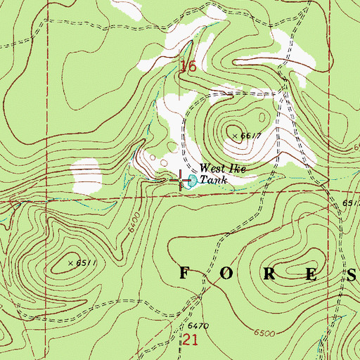 Topographic Map of West Ike Tank, AZ