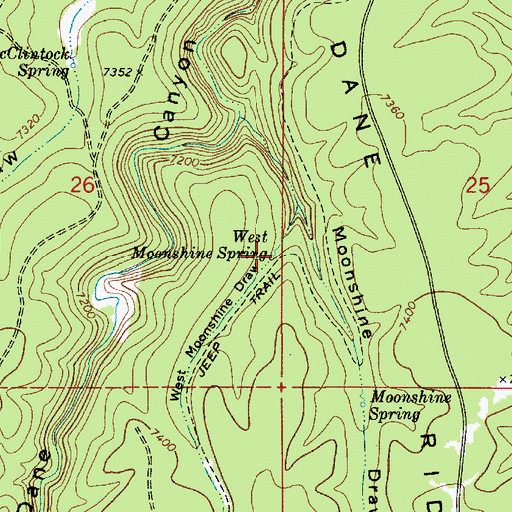 Topographic Map of West Moonshine Spring, AZ