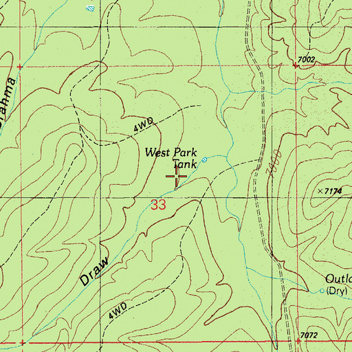 Topographic Map of West Park Draw, AZ