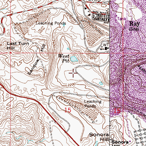 Topographic Map of West Pit, AZ