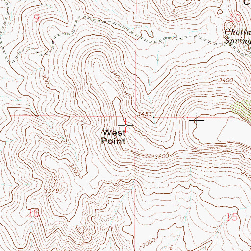 Topographic Map of West Point, AZ