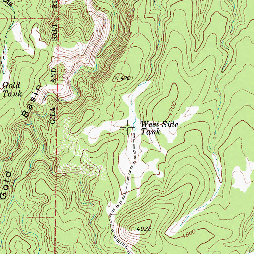 Topographic Map of West Side Tank, AZ