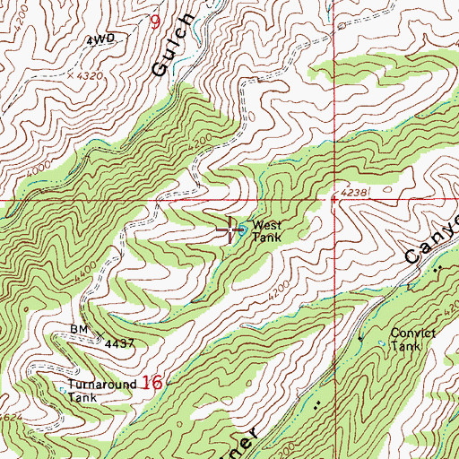 Topographic Map of West Tank, AZ