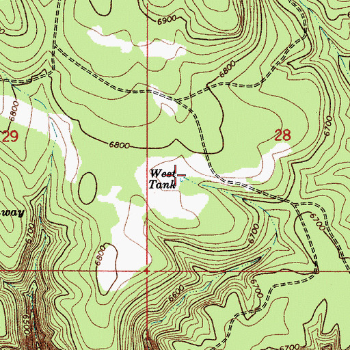 Topographic Map of West Tank, AZ